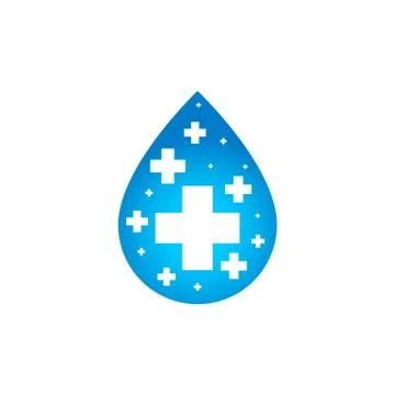 Abstract Plus inside Blue Water. Vector Illustration Stock Illustration