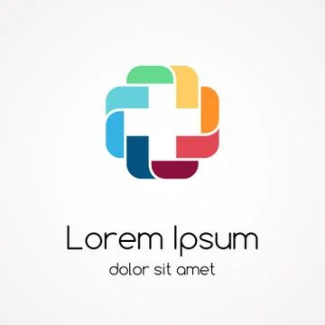 Abstract plus sign logo template Stock Illustration