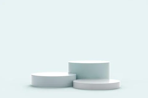 Abstract podium on a light blue background. 3d render illustration. Stock Illustration