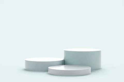 Abstract podium on a light blue background. 3d render illustration. Stock Illustration