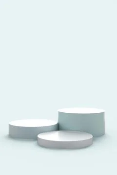 Abstract podium on a light blue background. 3d render illustration. Stock Illustration
