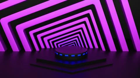 Abstract podium mockup 3d render pink tones Stock Illustration