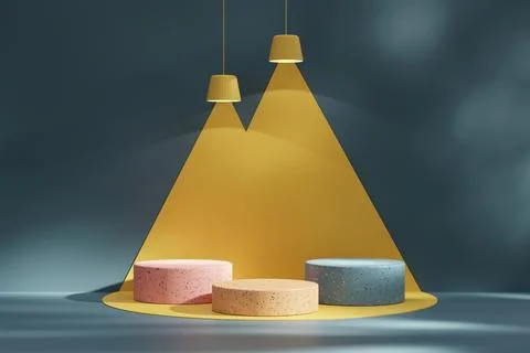Abstract Podium Platform For Product Display Showcase 3D Rendering Stock Illustration