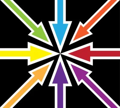 Abstract point created from showing arrows Stock Illustration