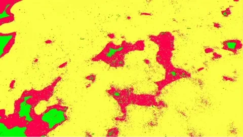 Abstract pointless composition, digital painting in yellow, green, red colors. 스톡 동영상 154274371