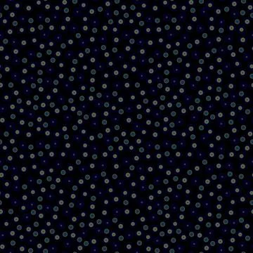 Abstract polka seamless pattern with colorful different blue balls black. Stock Illustration