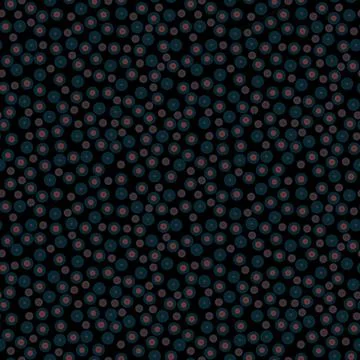 Abstract polka seamless pattern with colorful different blue balls black. Stock Illustration