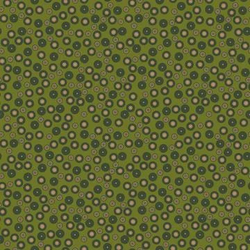 Abstract polka seamless pattern with different green balls on olive. Stock Illustration