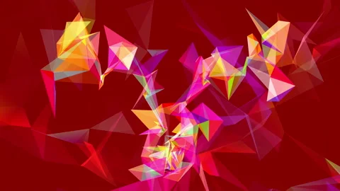 Abstract polygon animation multicolor pattern 4K smooth concept Stock Footage 162544978