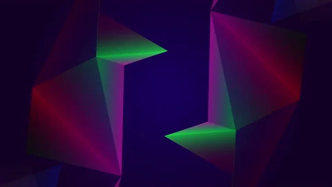 Abstract polygon animation multicolor pattern 4K smooth concept Stock Footage 162561197
