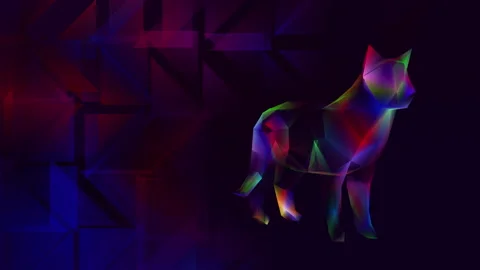 Abstract polygon animation multicolor pattern 4K smooth concept Stock Footage 162916316