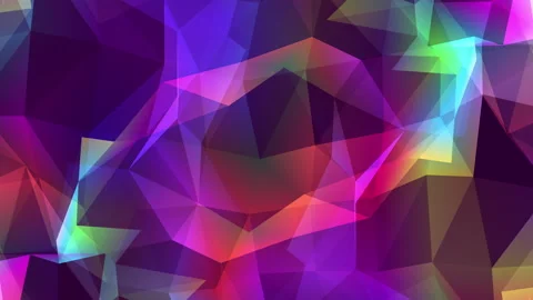 Abstract polygon animation multicolor pattern 4K smooth concept Stock Footage 163489283