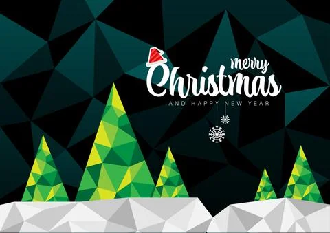 Abstract polygon background Christmas and New Year with vector illustrations. Stock Illustration