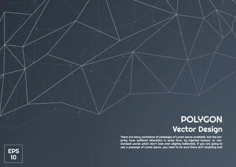 Abstract polygon dark background cool design modern style with space for your Stock Illustration