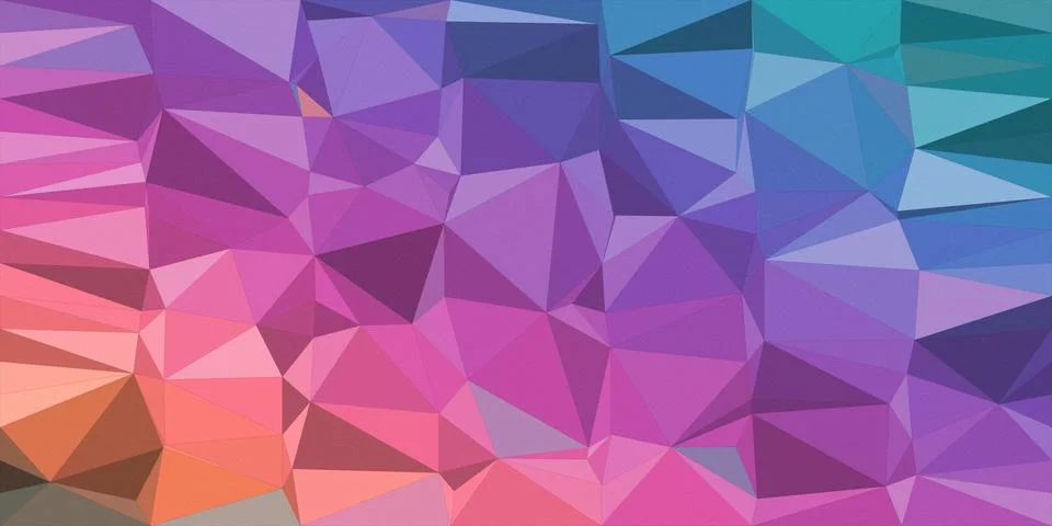 Abstract polygon geometric pattern blending pink, purple, and blue tones, c.. Stock Illustration