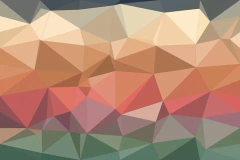 Abstract polygon low-poly background featuring warm red, beige, and green f.. Stock Illustration