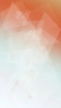 An abstract polygon pattern mixes warm orange and soft aqua with airy white.. Stock Illustration