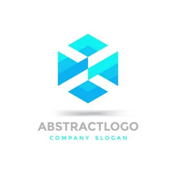 Abstract polygon shape logo icon for technology Illustrazione stock