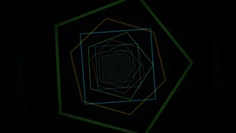 Abstract Polygon Tunnel Wireframe Background Seamless Loop 스톡 동영상 341525097