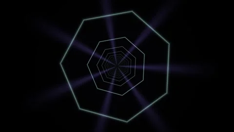 Abstract polygon tunnel wireframe background creates a 스톡 동영상 341525479