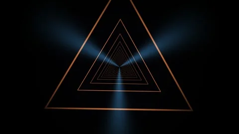 Abstract polygon tunnel wireframe background shows a Stock Footage 341587496