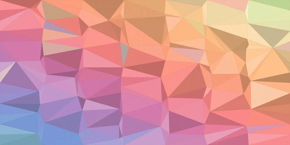 Abstract polygon wall art features faceted shapes in warm pastel gradients,.. Stock Illustration