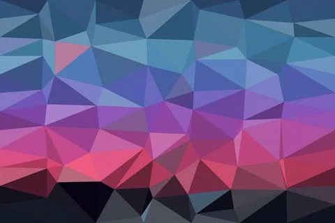 Abstract polygon wall texture with colorful blue, purple, and pink facets, .. Stock Illustration