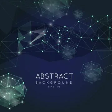 Abstract polygonal backgroun. Low poly  design with connecting d Stock Illustration
