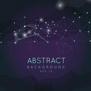 Abstract polygonal backgroun. Low poly  design with connecting d Stock Illustration