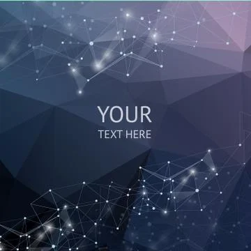 Abstract polygonal backgroun. Low poly design with connecting do Stock Illustration