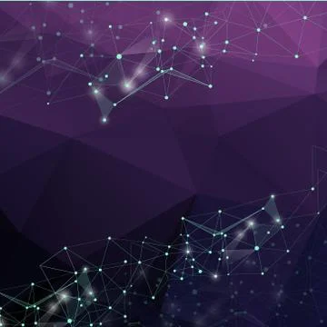 Abstract polygonal backgroun. Low poly design with connecting do Stock Illustration