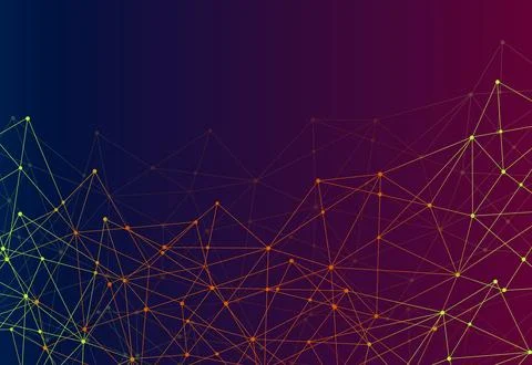 Abstract polygonal background and connecting dots and lines. Modern technolog Stock Illustration