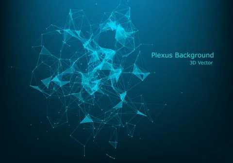 Abstract polygonal background with connected lines and dots. Minimalistic geo Stock Illustration