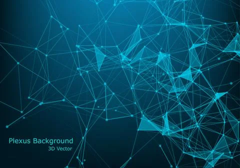Abstract polygonal background with connected lines and dots. Minimalistic geo Stock Illustration