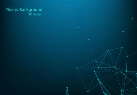 Abstract polygonal background with connected lines and dots. Minimalistic geo Stock Illustration