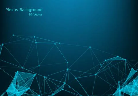 Abstract polygonal background with connected lines and dots. Minimalistic geo Stock Illustration