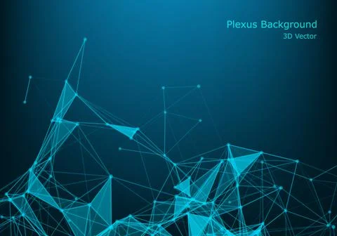 Abstract polygonal background with connected lines and dots. Minimalistic geo Stock Illustration