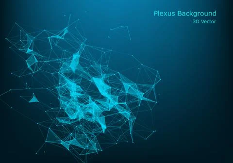 Abstract polygonal background with connected lines and dots. Minimalistic geo Stockillustratie
