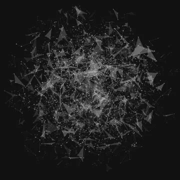 Abstract polygonal background from connected triangles and dots. Template for Stock Illustration