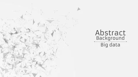 Abstract polygonal background from connected triangles and dots. Modern techn Stock Illustration