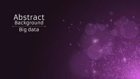 Abstract polygonal background from connected triangles and dots. Modern techn Illustrazione stock