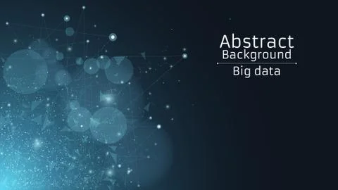 Abstract polygonal background from connected triangles and dots. Modern techn Stock Illustration