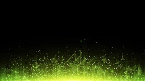 Abstract polygonal background from connected triangles and dots. Glowing part Stock Illustration