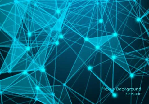 Abstract polygonal background, geometrical backdrop with connecting dots, lin Stock Illustration