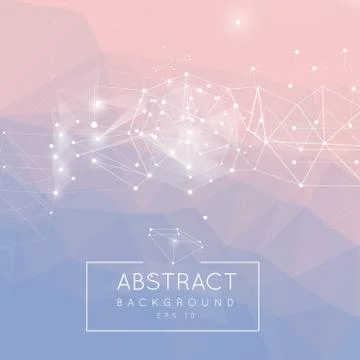 Abstract polygonal background. Low poly design connecting dots a Stock Illustration