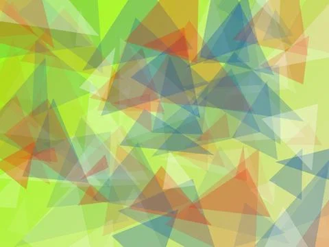 Abstract Polygonal Background with Overlapping Colorful Triangles in Green,.. Stock Illustration