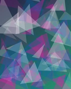 Abstract Polygonal Background with Overlapping Colorful Triangles in Blue P.. Illustrazione stock