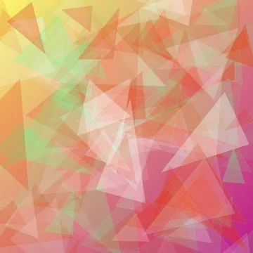 Abstract Polygonal Background with Overlapping Colorful Triangles and Warm .. Stock Illustration
