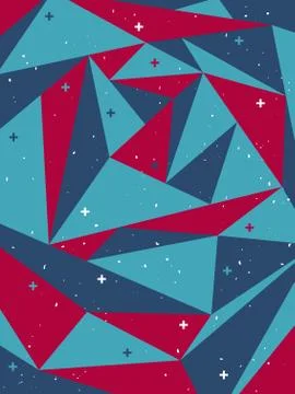 Abstract polygonal background with splatters Stockillustratie