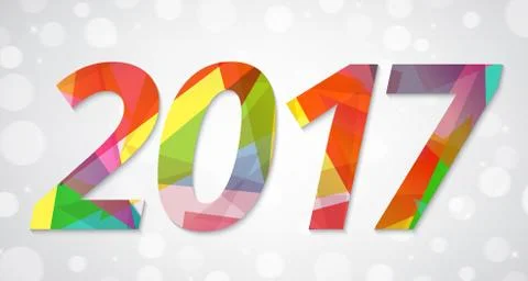 Abstract polygonal background with text and 2017 イラスト素材